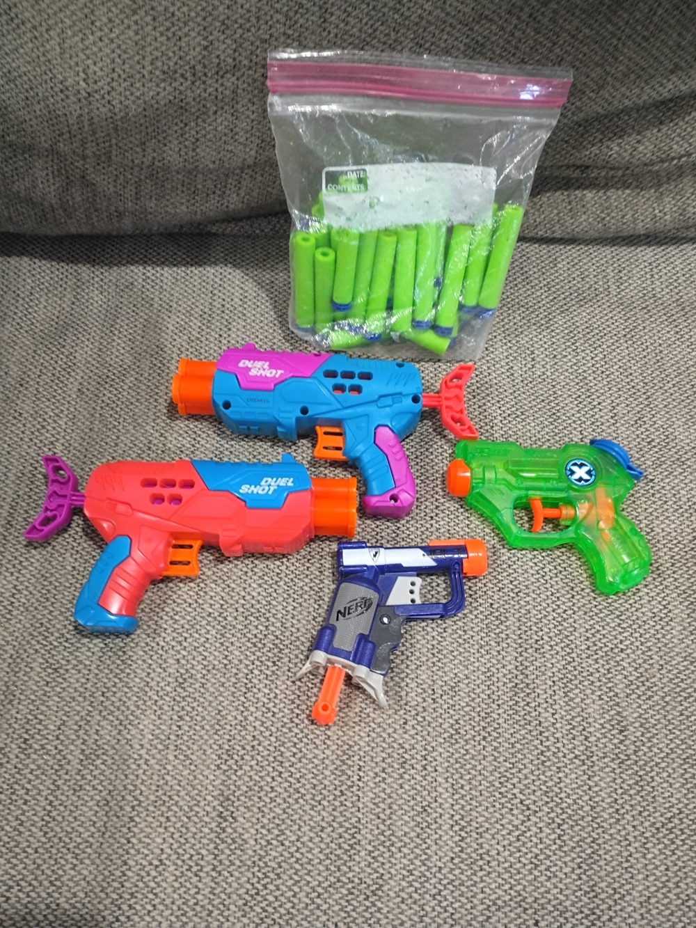 Nerf Multicolor Foam Dart Blaster Set - Blue, Pink, Green, Orange, Purple